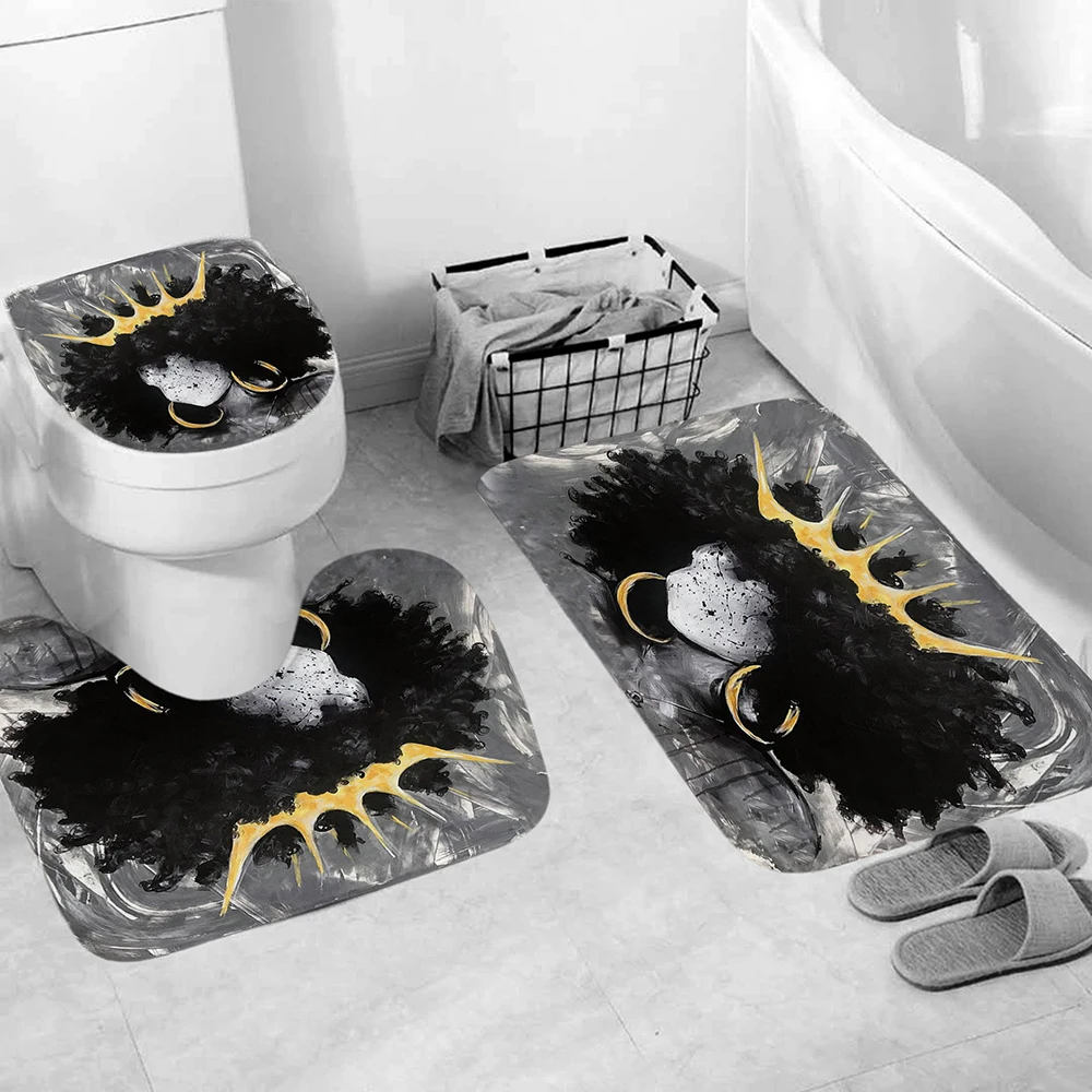 Занавеска для душа женщин в Африканском и американском стиле коврики ванной с