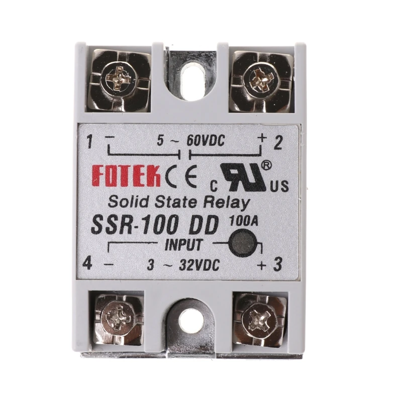 

SSR-100 DD Solid State Relay Module 100A 3-32V DC Input 5-60V DC Output Relay 425D