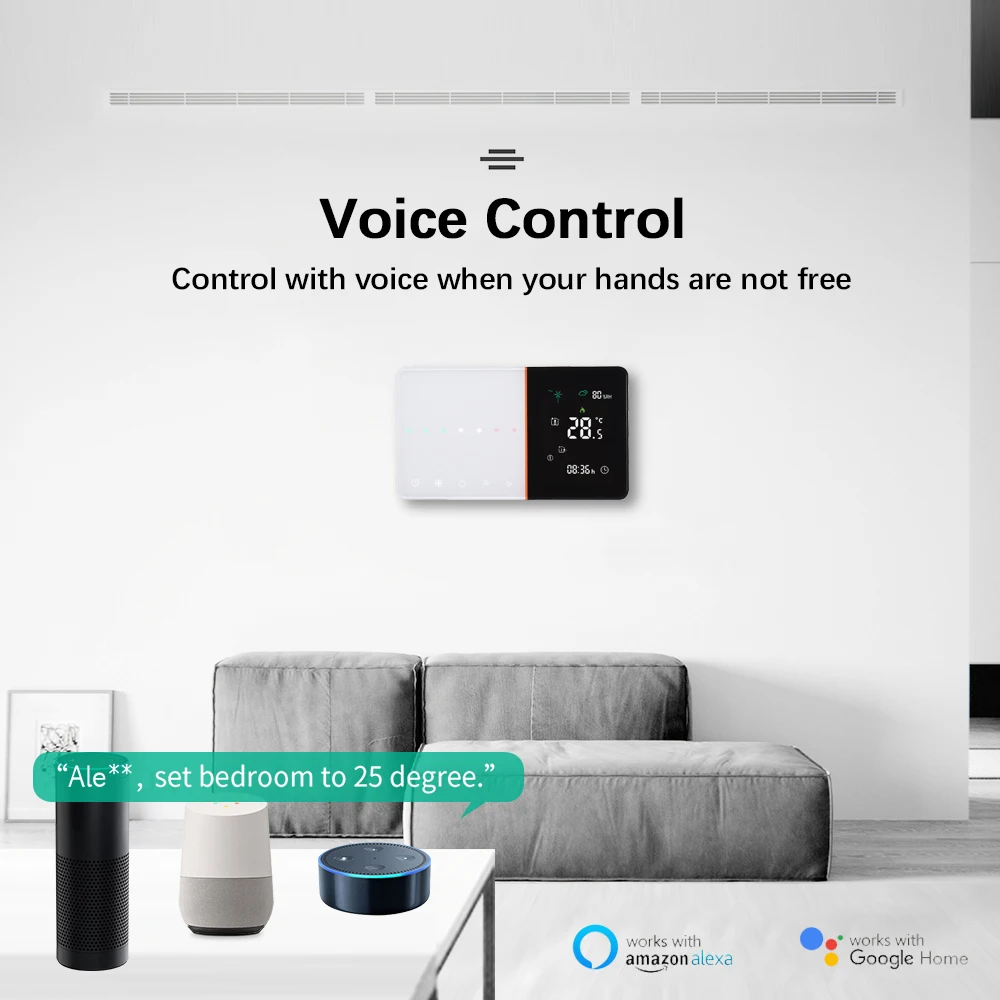 Умный термостат Tuya с Wi-Fi и метеостанцией контроллер температуры для