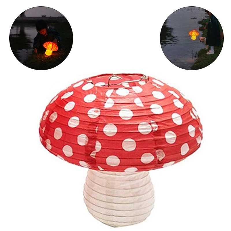 

3Pcs Large Mushroom Shaped Paper Lanterns for Birthday Party Decor Hanging 3D M