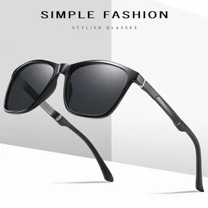 Солнцезащитные очки Мужские, женские, мужские, квадратные, Поляризованные, для вождения, из алюминия и TR90, UV400, 2020