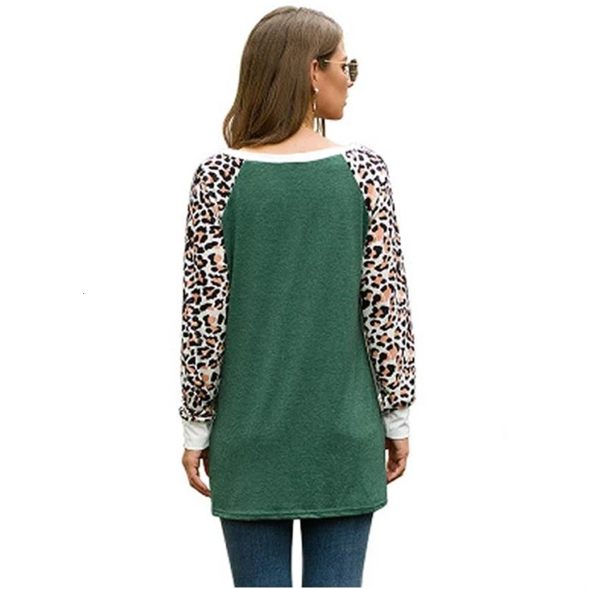 

Fashion Leopard Twisted Long Sleeve T-Shirt Wifi Mom Boss Letters Print T-Shirt For Women Plus Size Women T-Shirt Female