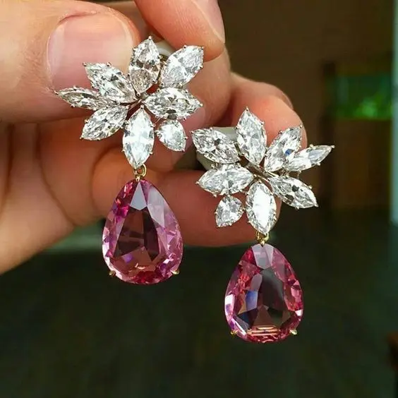 

Natural Ruby Diamond Earrings for Women S925 Sterling Silver Garnet Jewelry Bizuteria Gemstone Earring Aretes De Mujer Oorbellen