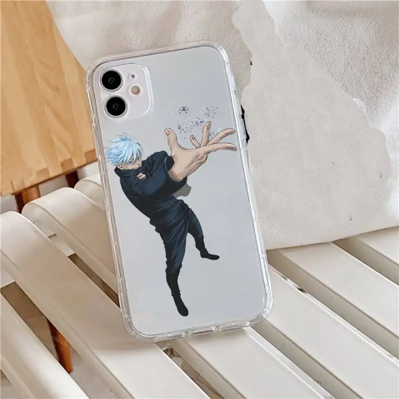 

Jujutsu Kaisen Anime Gojo Satoru Phone Case Transparent for iPhone 11 12 mini pro XS MAX 8 7 6 6S Plus X 5S SE 2020 XR