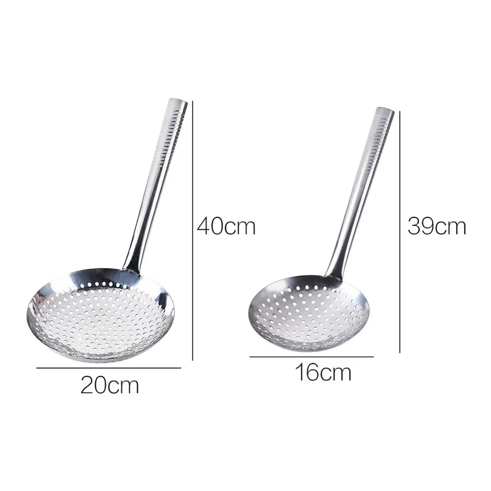 

Large Stainless Steel Frying Colander Household Mesh Oil Skimmer Strainer Flour Sifter Sieve Colander Kitchen Tools Accessories