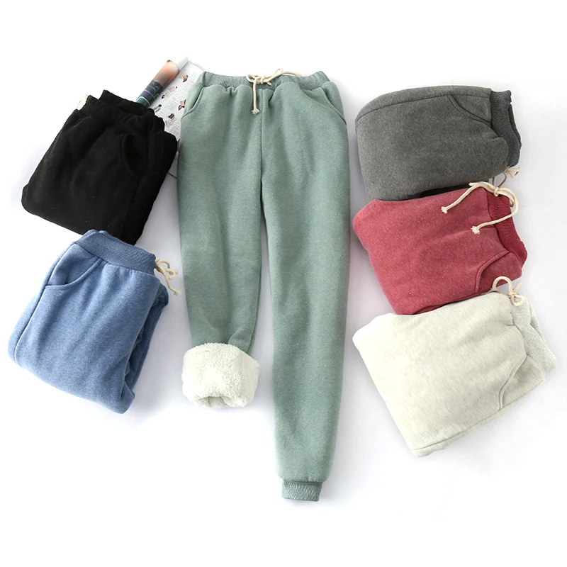 

Women Winter Imitation Cashmere Harem Pants Thickened Fleece Lined Warm Casual Trousers FS99