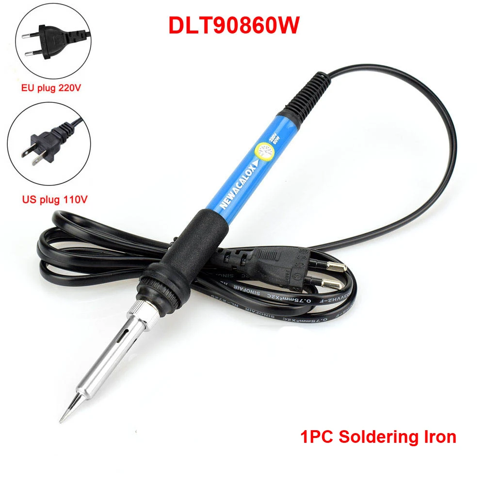 90860W Soldering Электрический паяльник NEWACALOX EU/US 60 Вт с регулируемой температурой, набор сварочных паяльных станций, ремонтный набор инструментов с коробкой для инструментов - Цвет: 90860W Soldering