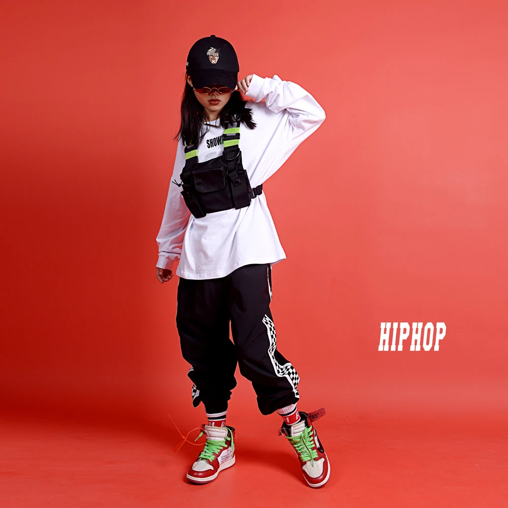 Детские танцевальные костюмы в стиле хип-хоп комплект уличных танцев для девочек