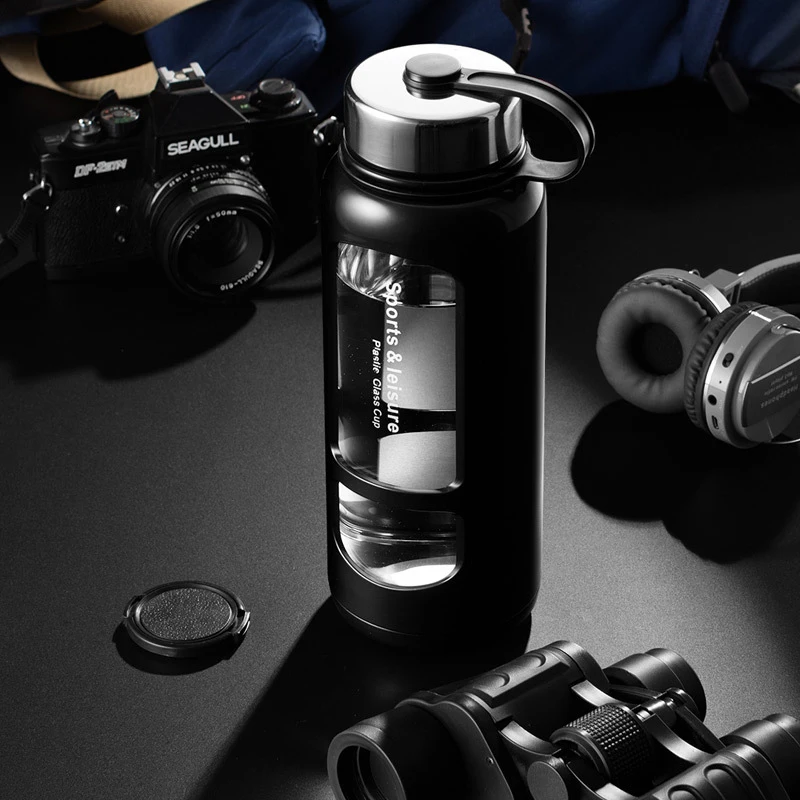 

700ml 1000ml Portable Glass Water Bottles Outdoor Space Bottle Sports Water Bottle Leak-proof Bike Climbing Gift 35