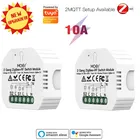 Умный выключатель Tuya 10A, двухклавишный Модуль Автоматизации Zigbee + RF, голосовое дистанционное управление с Alexa Google
