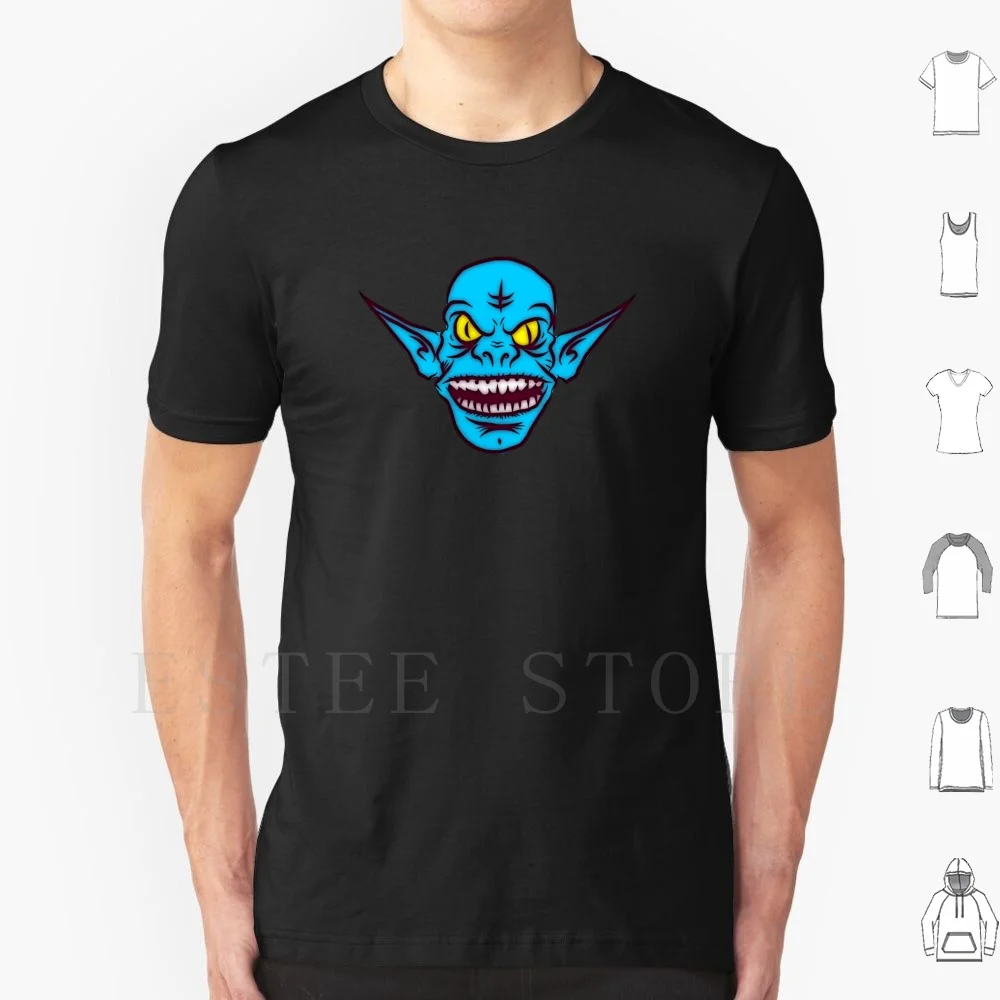 Sharptoof Gobbo T Shirt DIY Big Size 100% Cotton Goblin Head Scary Creepy Blue Enemy