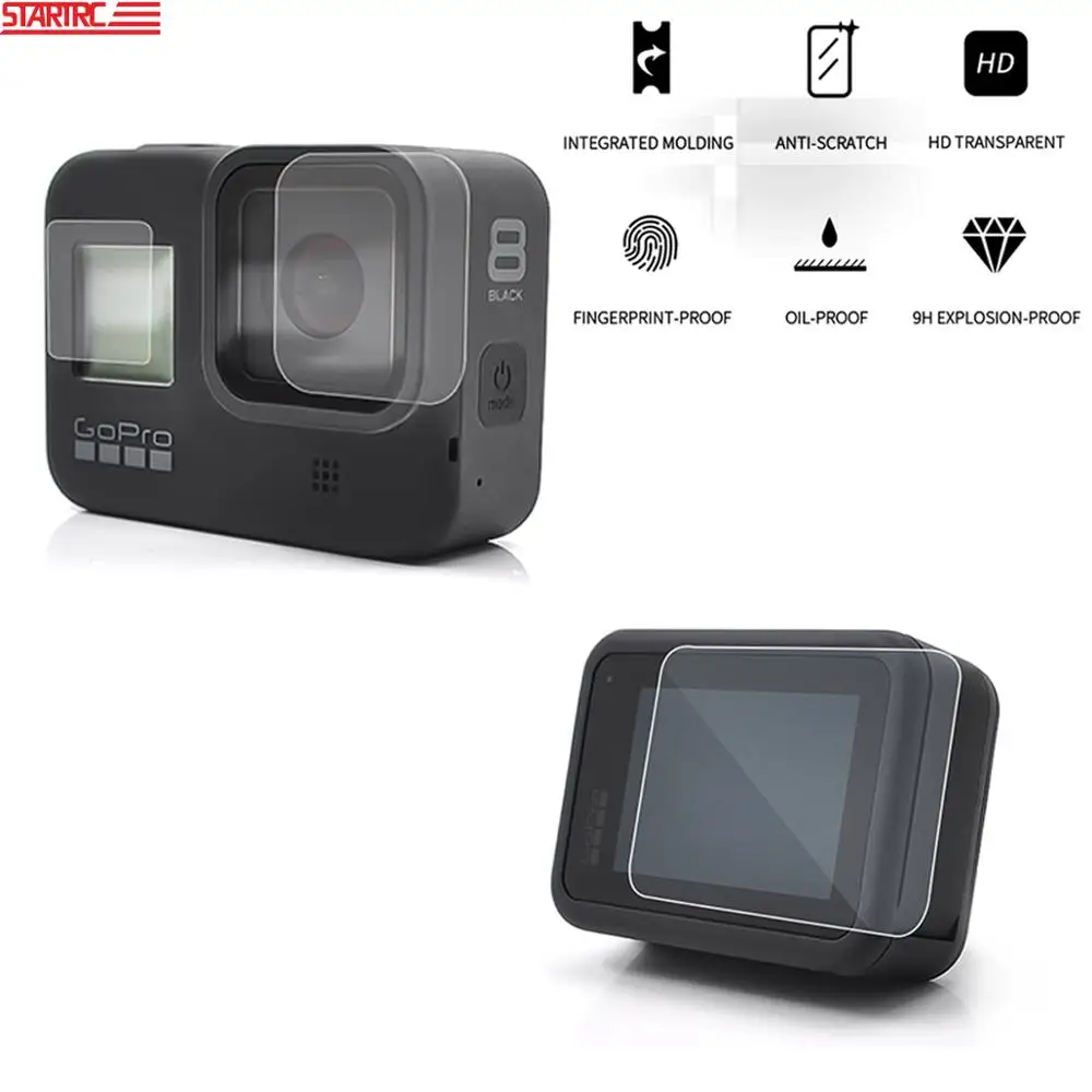 2 комплекта STARTRC Защитная пленка для экрана Gopro Hero 8 черная спортивная защита