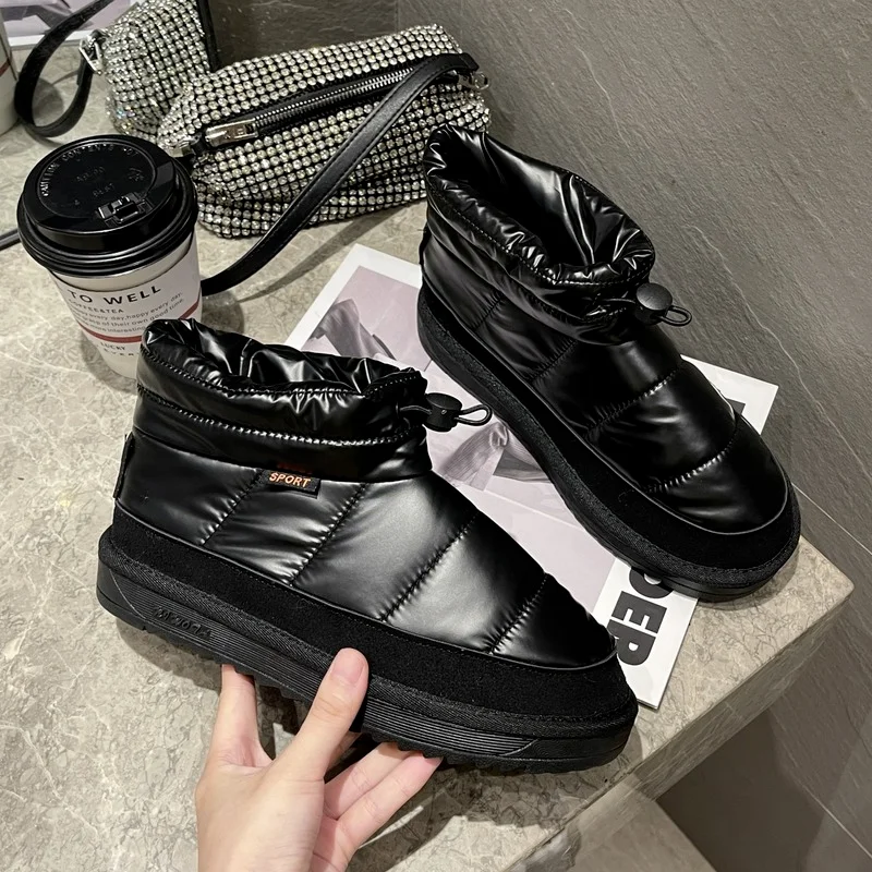 

2021 Winter New Women's Boots Plus Size Fashion Couple Snow Boots Women Plus Velvet Keep Warm Casual Cotton Boots Femmes Bottes