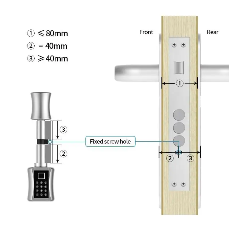 Dreamburgh New Smart Cylinder Lock Keyless Electronic Door Digital Fingerprint Keypad Code Electric with Voice Prompt | Обустройство