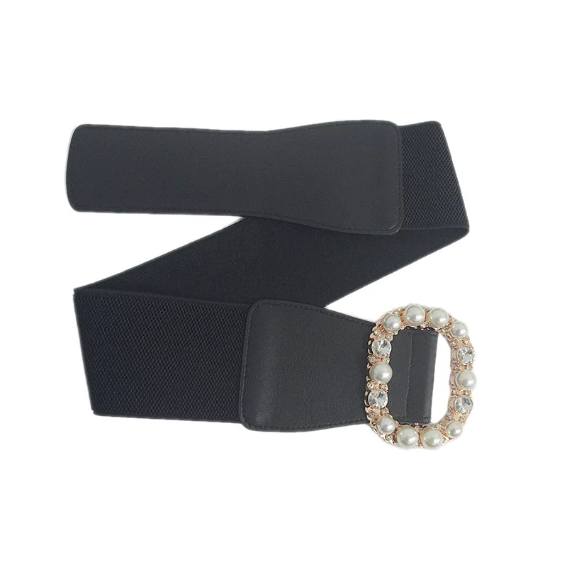 Пояс женский SISHION 2022 новой моды с эластичной талией VD2764 черный и белый пояс с бисером