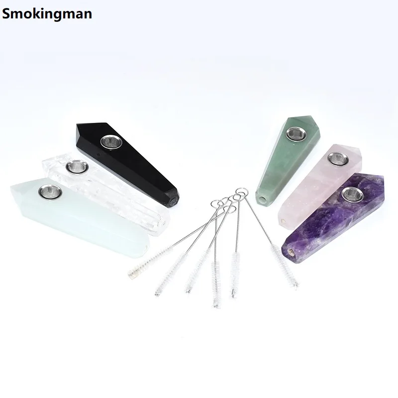 

Натуральная искусственная курительная трубка мечта аметистовый стержень обработка драгоценный камень с металлическим фильтром