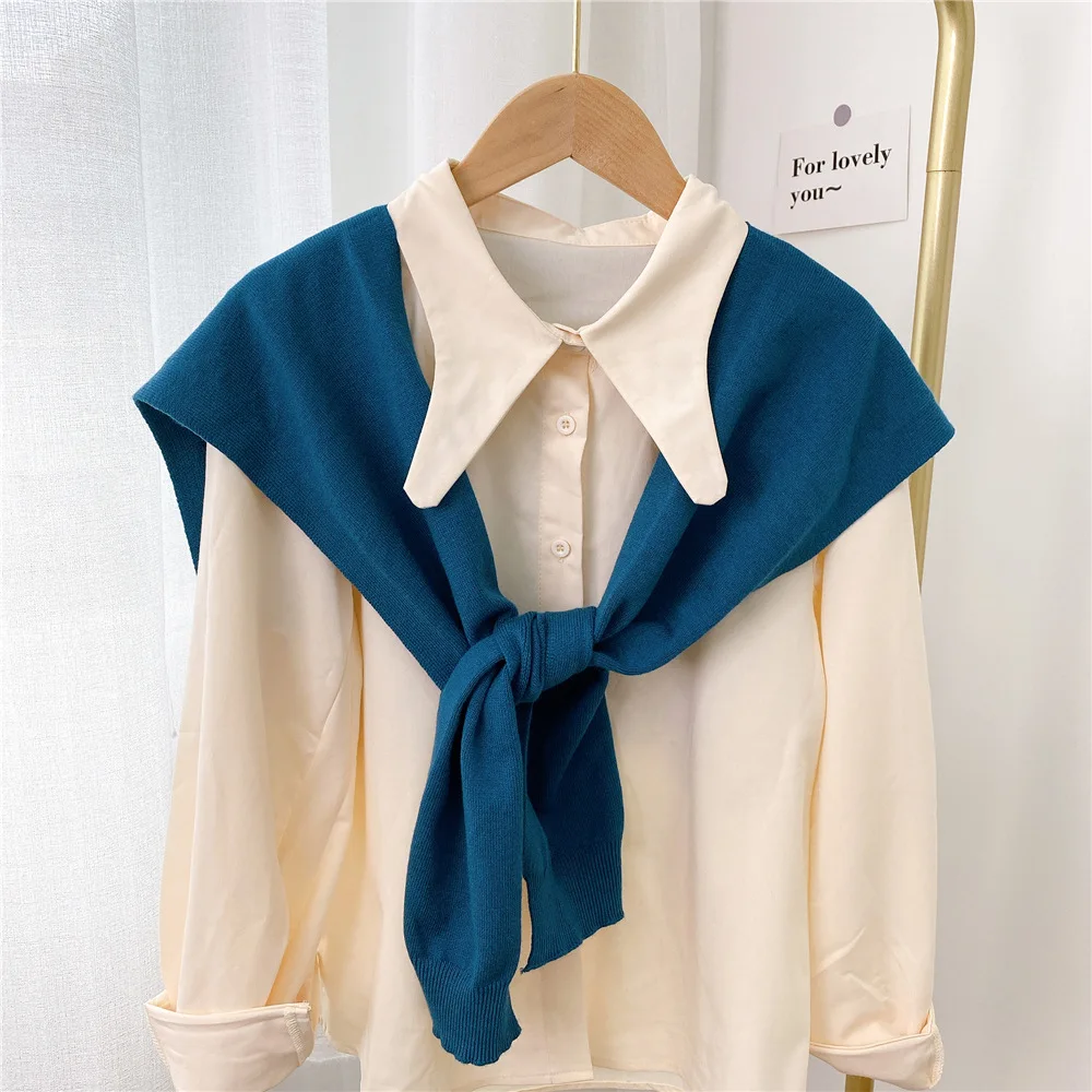 Linbaiway женское ожерелье Съемная отворот вязаное изделие обманка резинки для