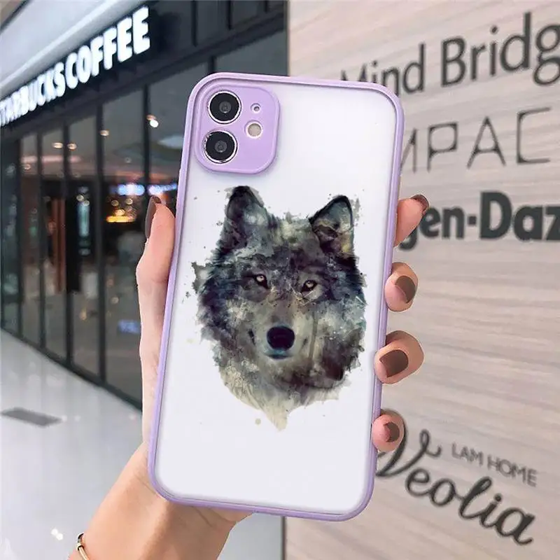 

Horror angry Animal wolf Face painting Phone Cases matte transparent For iphone 7 8 11 12 plus mini x xs xr pro max cover