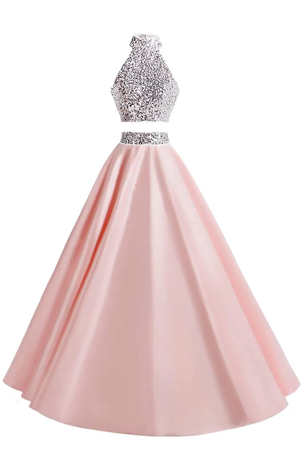 

Sleeveless Long Evening Dress Sequins Beading Satin Prom Party Women Dresses Floor Length Evening Gown Dress For Wedding Party