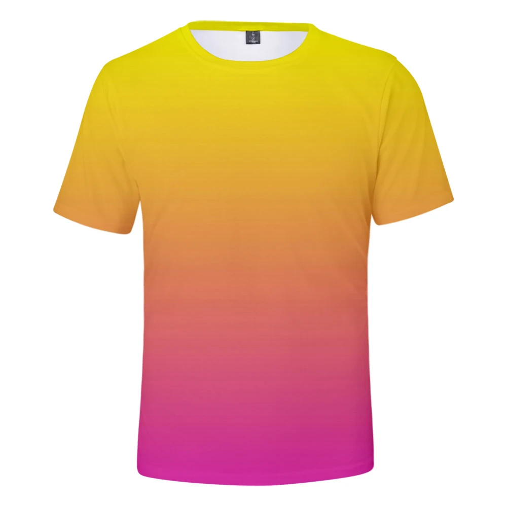 

Dazzle T-Shirt Men/Women Summer green T shirt Boy/Girl Solid Colour Tops Rainbow Streetwear Tee Colourful 3D Printed Kids shirt