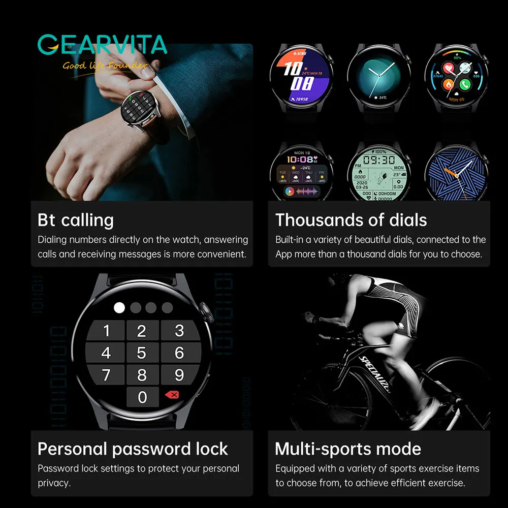 Смарт часы GEARVITA 3 с пульсометром и поддержкой IP67|Смарт-часы| |