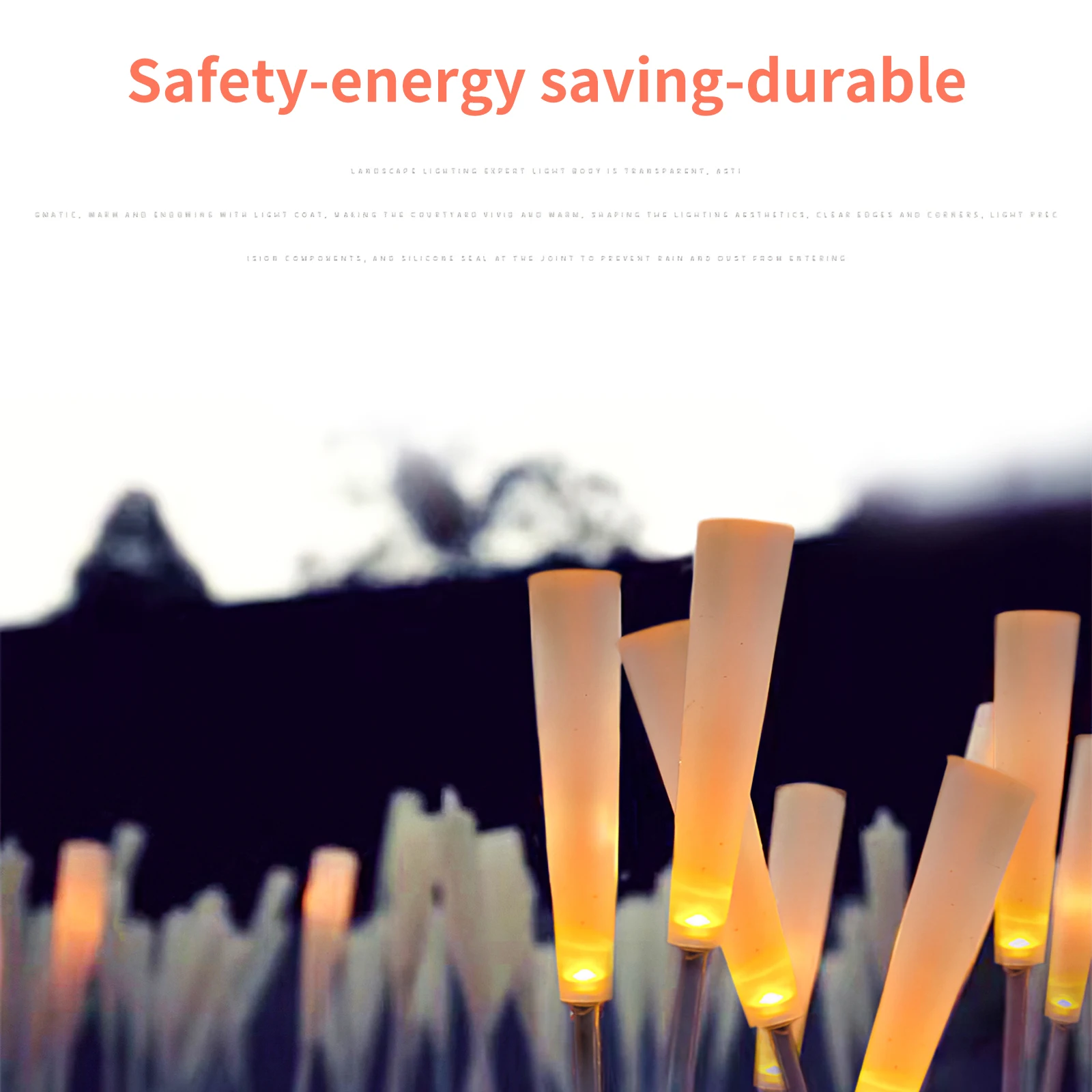 2 шт. солнечной Рид светильник Теплый светодиодный на батарее акриловое волокно