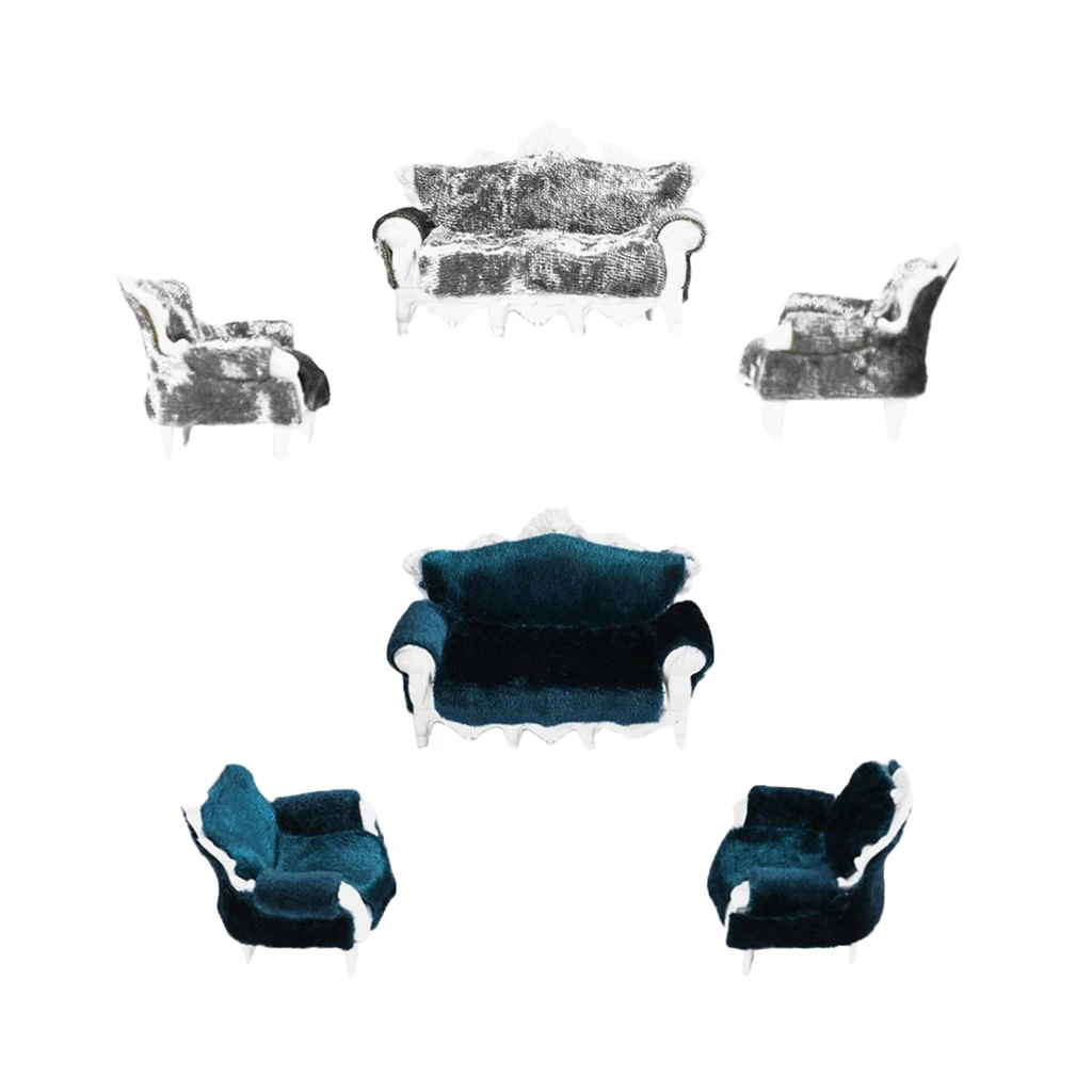 Миниатюрный Кукольный домик кресла в полоску с диваном 3 шт./компл. 1:25 миниатюрная