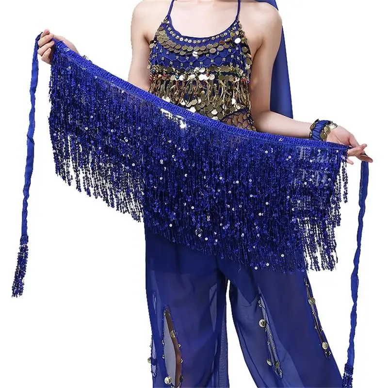 

Women'S Clothing Belt Accessories 4 Rows Belly Dance Hip Scarf Sequin Belt Sequin Tassel Waist Chain For Festival Performances