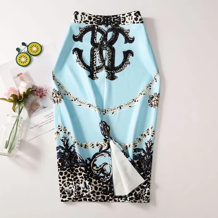 

Fashion Elegant Floral Print High Waist Stretch Pencil Skirts Women OL Work Wear Print plus size short skirt Pencil skirts