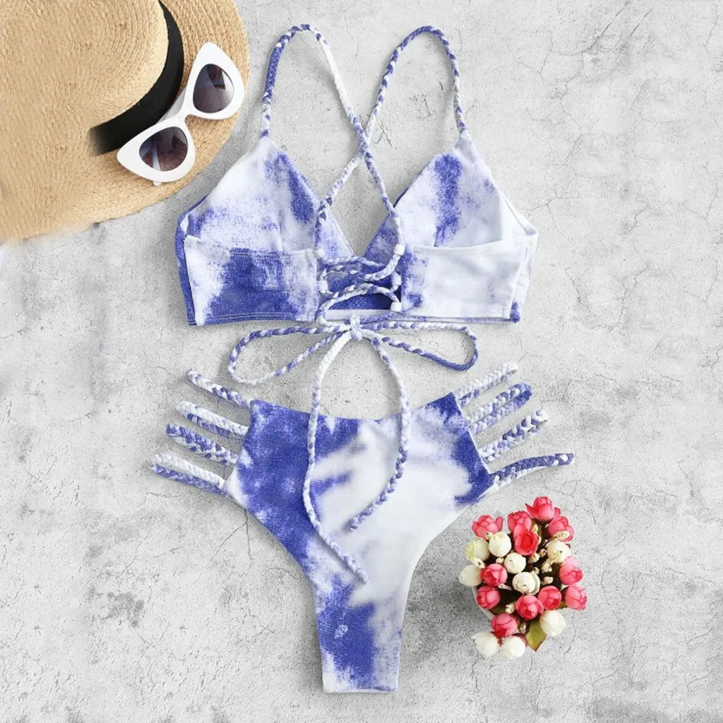 Женский купальник бикини Kancoold комплект из двух предметов с принтом пляжная