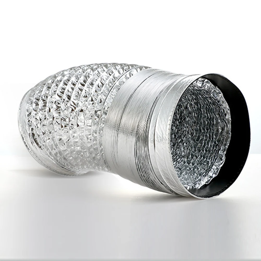 100 мм x 5 м длина выхлопного воздуха Мягкая трубка 4 дюймовая алюминиевая метров