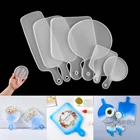 1 шт., прямоугольный поднос из смолы, форма, большая ручка, Сервировочная доска для сделай сам, силиконовые подставки, украшение для дома и стола, ремесла, искусство океанской волны