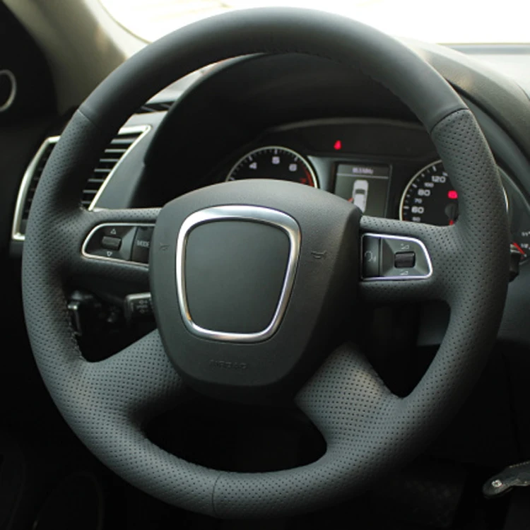 Черный верхний слой кожи ручная строчка женская для Audi Old A4 B7 B8 A6 C6 2004-2011 Q5 2008-2012 Q7