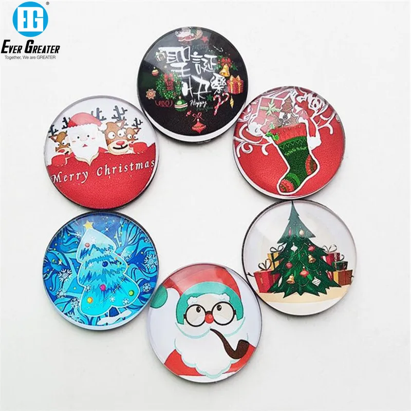 

Christmas Crystal Glass Refrigerator Pretty Dome Fridge Magnet