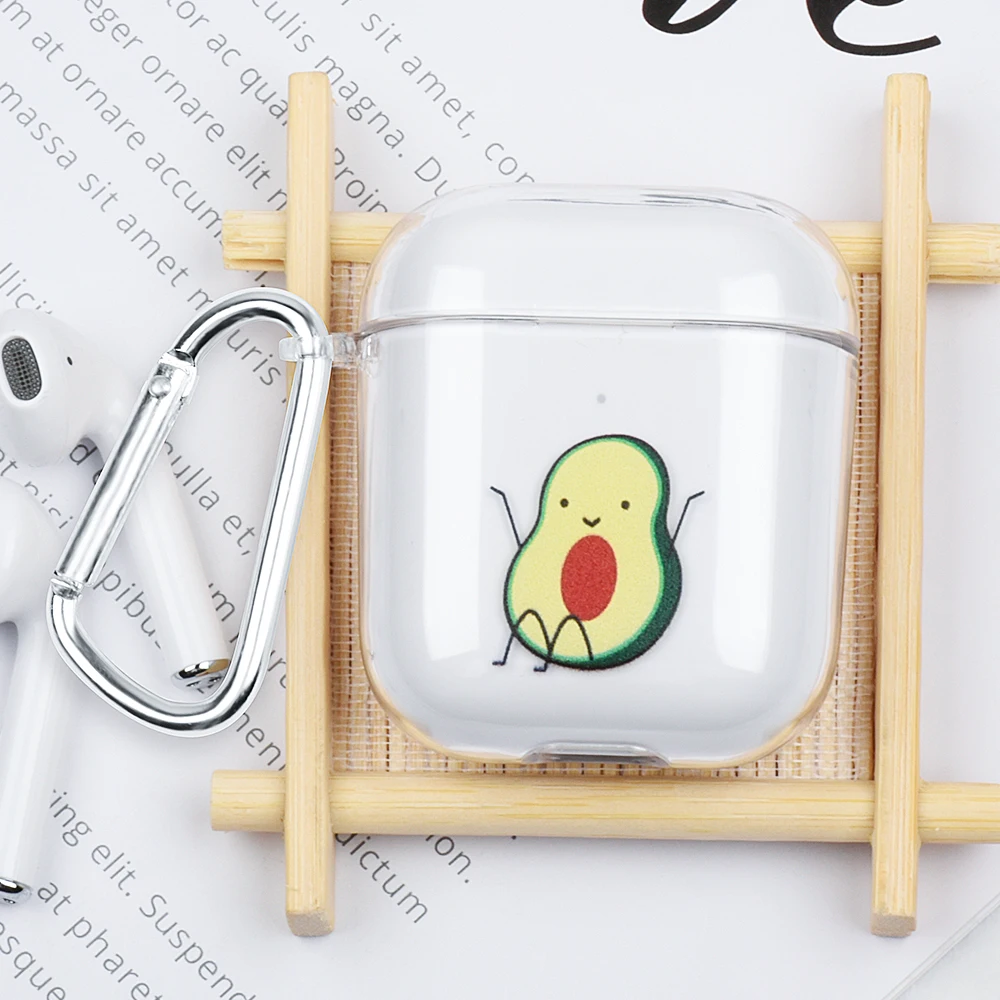 Футляр для наушников для Apple AirPods 2 зарядных ящики милый мультфильм Жесткий ПК прозрачный чехол для Airpods прозрачный чехол с крючками