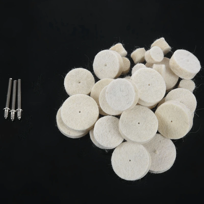 

33Pcs Soft Felt Polishing Buffing Wheel Mixed Accessory for Rotary Tool