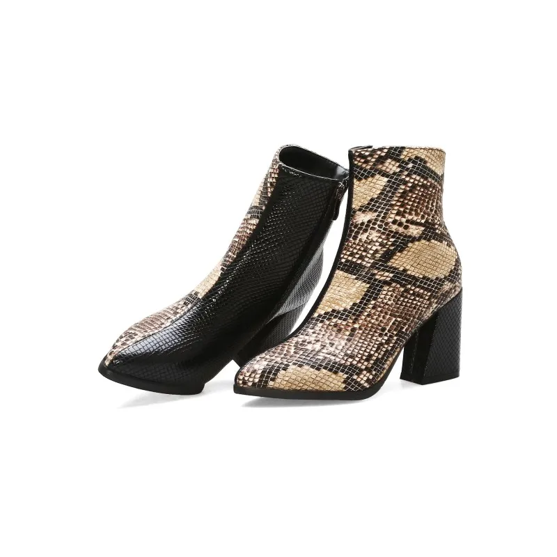 Женские ботильоны на молнии сбоку с леопардовым принтом | Обувь