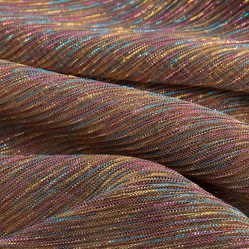 Модный дизайнер Креп блеск ткани блестящий мягкий для вечернего платья или шарф