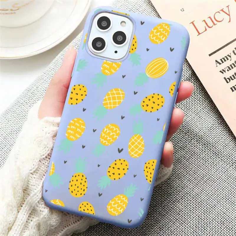 

Fruit cartoon food fundas Phone Case Candy Color for iPhone 6 7 8 11 12 s mini pro X XS XR MAX Plus