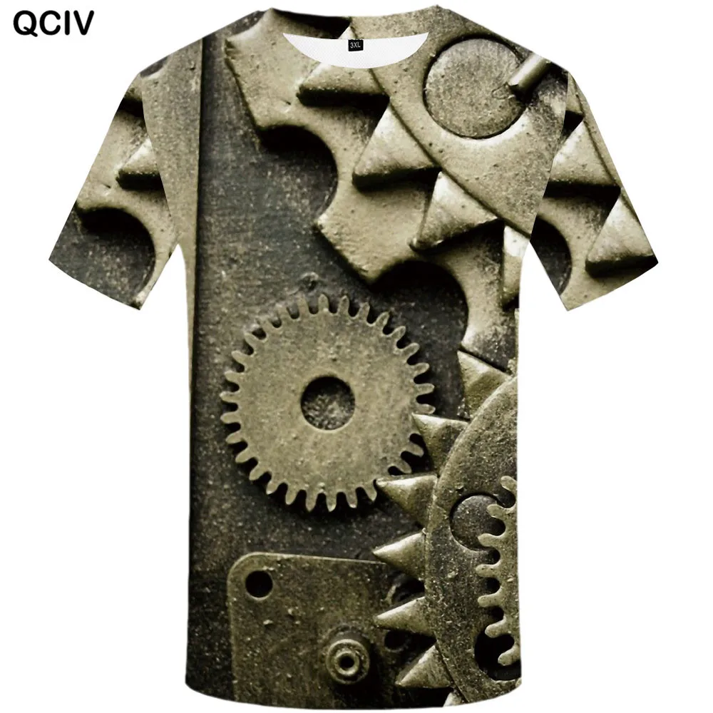 QCIV Gear Футболка мужская металлическая футболка 3d абстрактные футболки