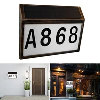 led address sign garden door lighting solar waterproof house number plaque light letters doorplate digits house hotel