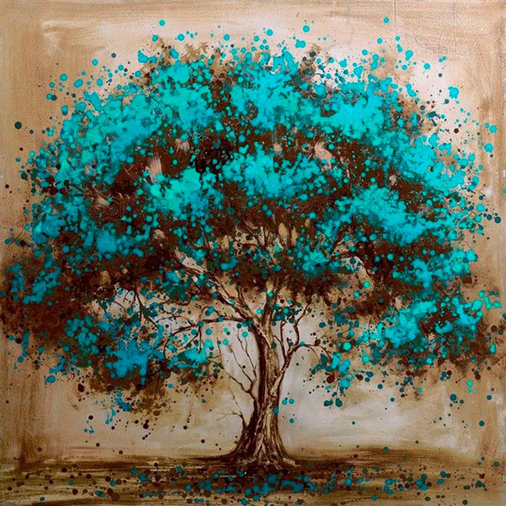 

DIY 5D Full Diamond Painting Cross Stitch beautiful blue tree Diamond Embroidery Needlework Patterns Rhinestone kits