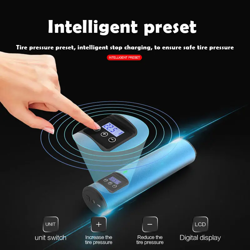 Comprar Inflador De Neumáticos De Segunda Generación Con Indicador De Batería, Bomba De Aire Recargable, 12V, 150PSI, Compresor Portátil Inalámbrico, Digital Para Coche