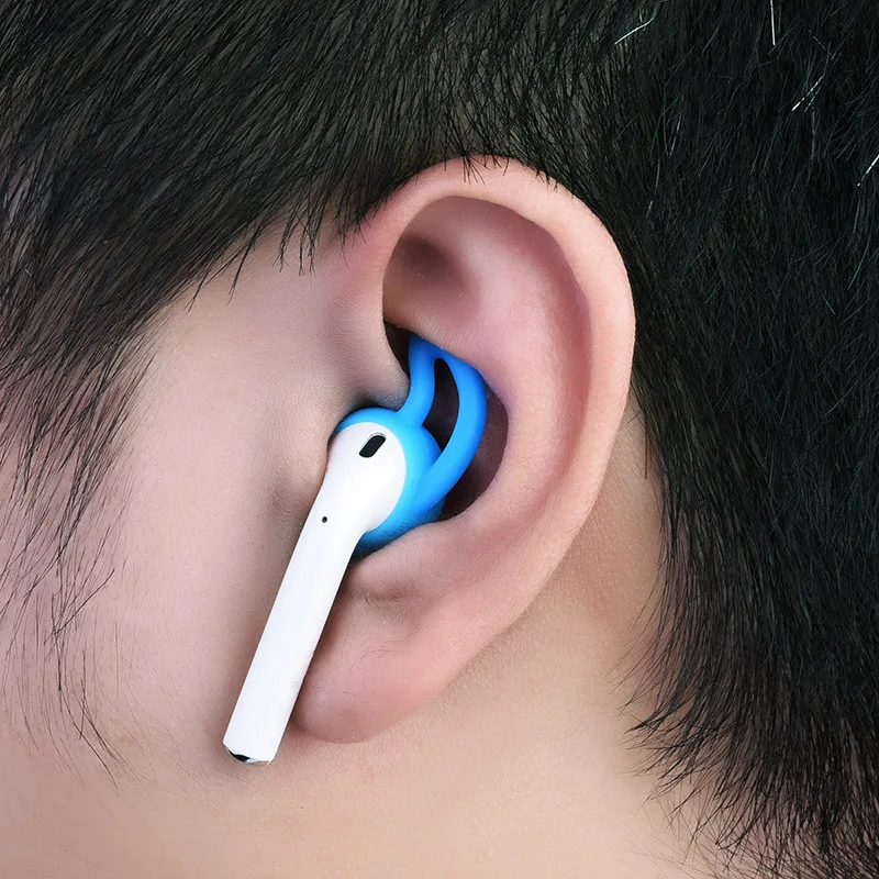 

Hot Sale 2pcs Cover for Apple Airpods Eartips Silicone in-ear Headset Earbuds Cover with Hook Earphone Accessaries Dropshipping
