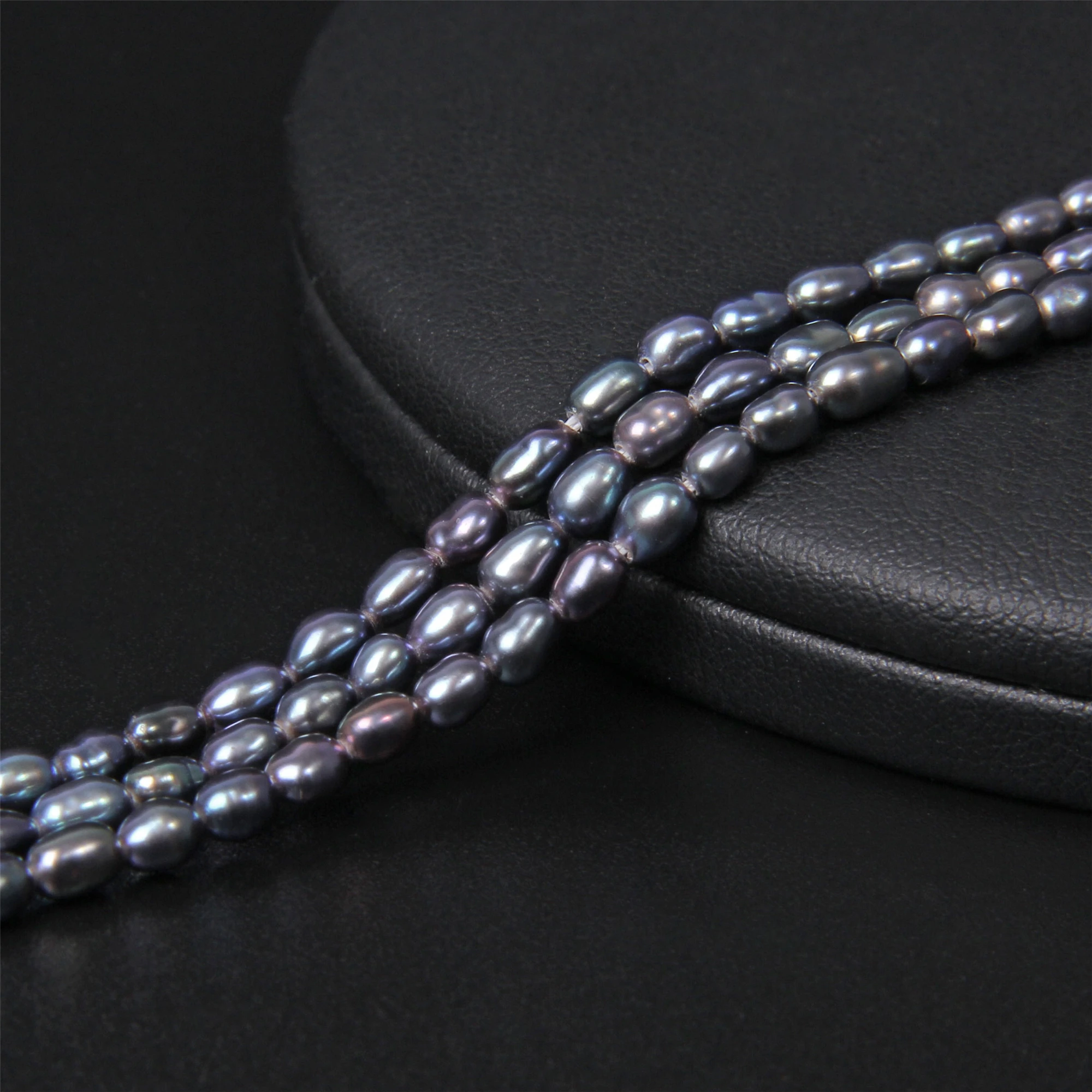 2 8-3 мм АА класса Овальный натуральный красочный блеск черный жемчуг бусины