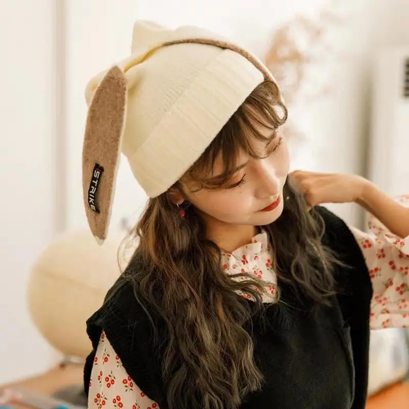 

2020 Children Girl & Boy Baby Children Warm Winter Ear Beanie Rabbit New Cute Hats Hat Winter Knitted 2020 Autumn Long P2U2