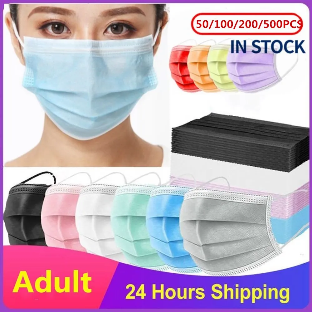 10-500 шт. одноразовые маски со ртом для лица черные защитные Необычные однослойные