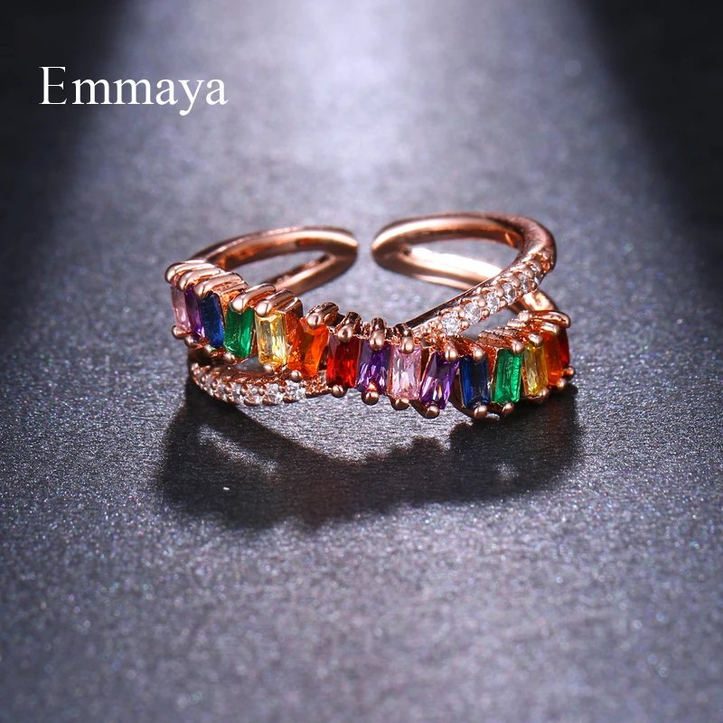 Женское кольцо с пряжкой из фианита Emmaya элегантное регулируемое вечернее цвета