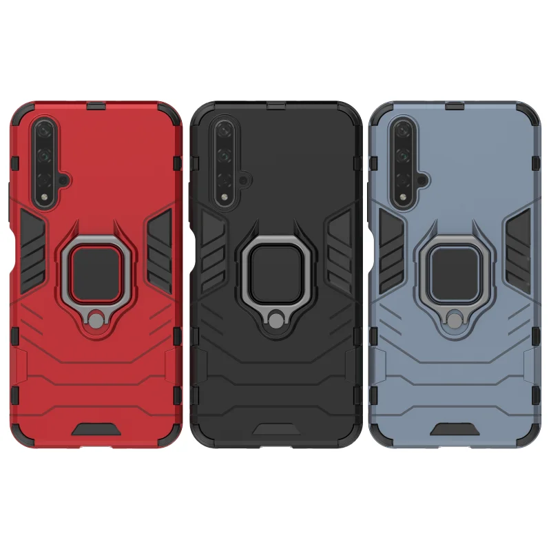 

Rugged Armor Phone Case For Huawei Honor 20 Lite 9X Y7 Pro 10I 20I 20S P Smart Y9 Prime 2019 8S Y5 8X Max Plus Metal Stand Cover