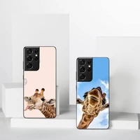 animal giraffe phone case for samsung a51 a32 a52 a71 a50 a12 a21s s10 s20 s21 plus fe ultra